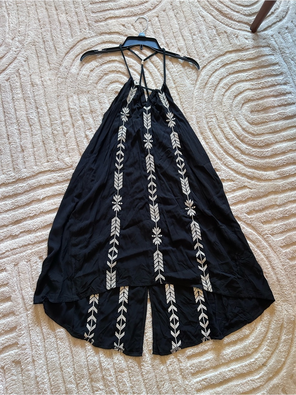 PPLA Black & Cream Sun Dress with White Arrow Pattern
